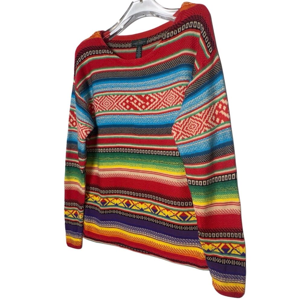 Vintage Ralph Lauren Women’s Sweater Southwest Aztec Blanket Medium Knit Lauren
